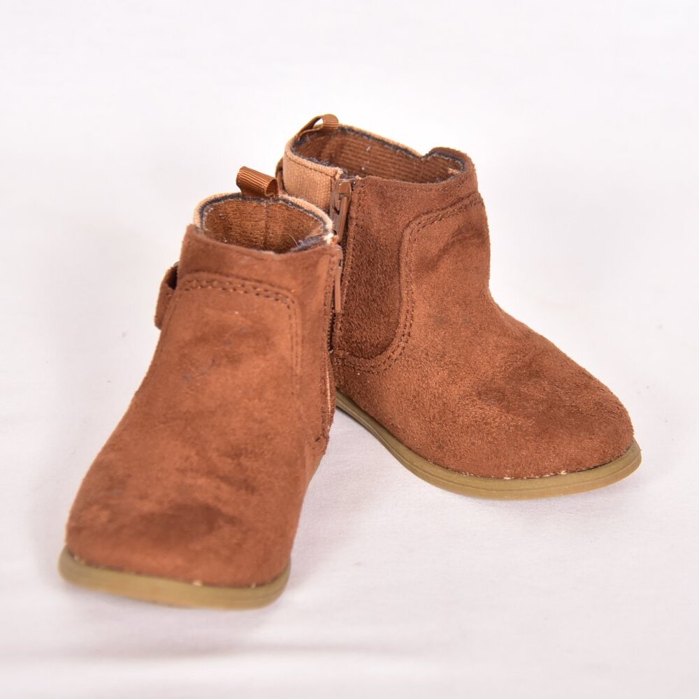 Crazy 8 Booties Faux Suede Brown Size Girls 6